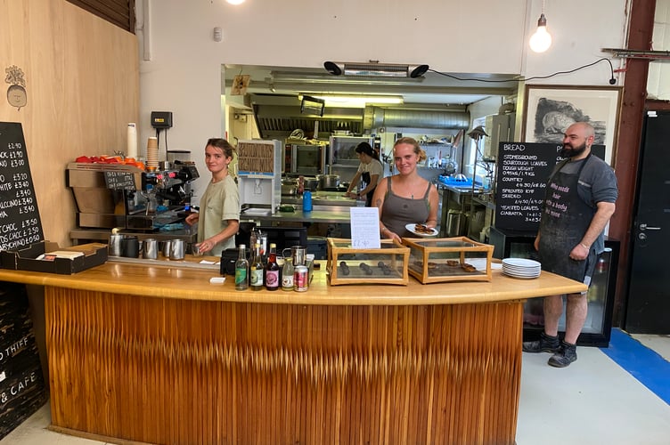 Anna Young and Ella Fraser behind the counter