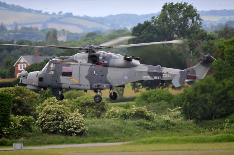 Riviera Air Show. Exeter Airport was used as a staging airfield for many of the aircraft taking part. Royal Navy Wildcat
