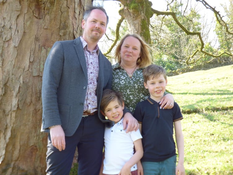 Carl Shuttleworth, wife Gemma, their two young boys