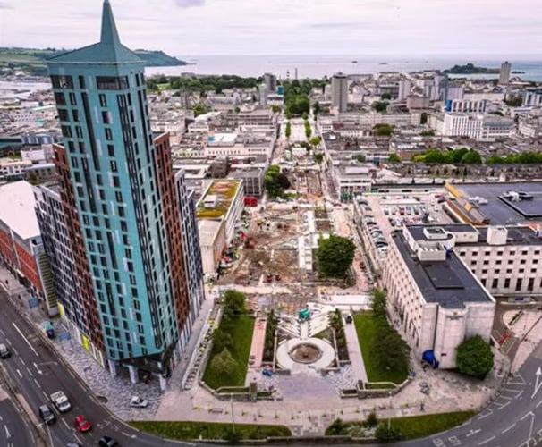 The Armada Way regeneration taking shape. Image courtesy: Plymouth City Council