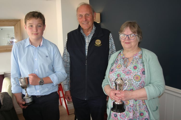Ben Theaker,  and Janet Kidson with their Rotary Community Awards