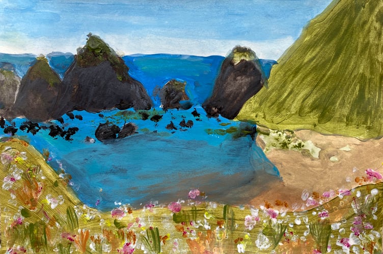Ava Baxter, ten, was joint winner of the younger age category in 2023 with her painting of a Devon cove.