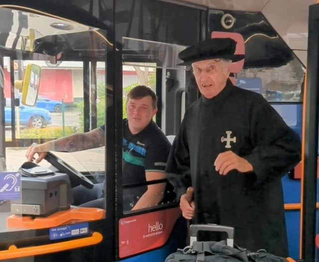 'Brother on a bus' visits Devon