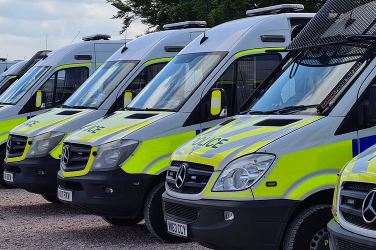 Generic pic of Devon and Cornwall Police vans lined up