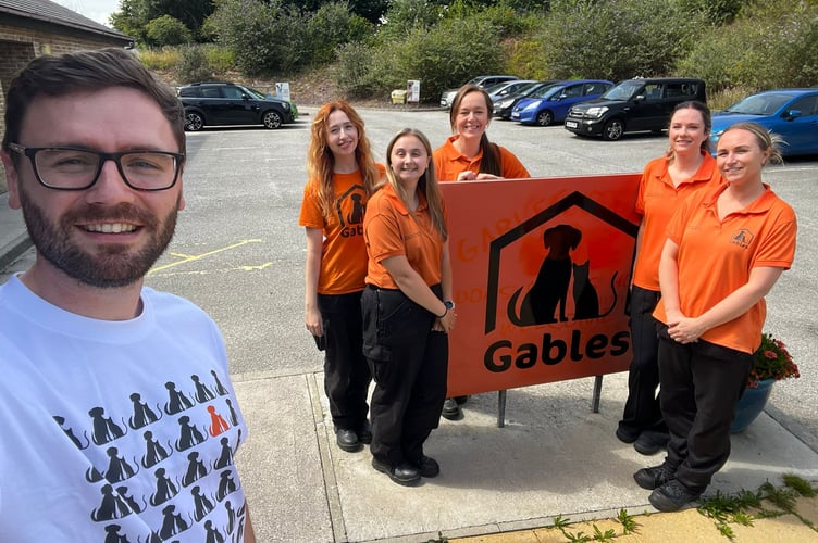 Cllr Daniel Steel with Gables staff. Picture courtesy of Cllr Daniel Steel