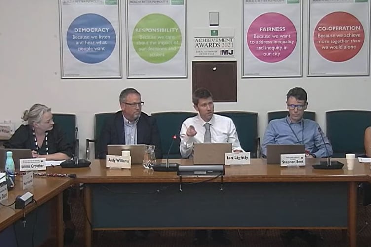 Ian Lightly, the chief operating officer at Livewell Southwest, addresses Plymouth City Council\'s cabinet meeting. Image courtesy: Plymouth City Council