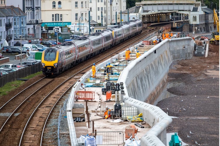 The completed Dawlish sea wall phase 1 (Image Network Rail)