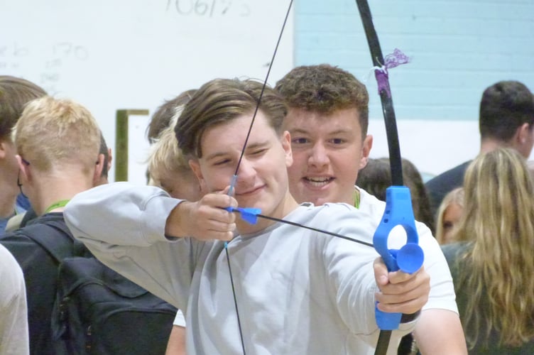 Having a go at archery