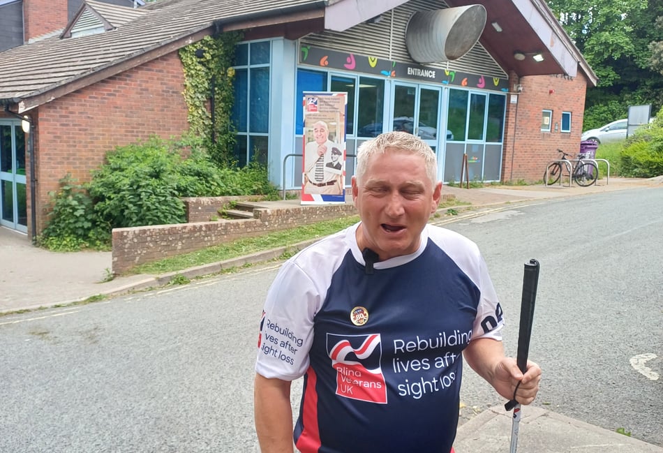 Blind veteran's 25km charity walk