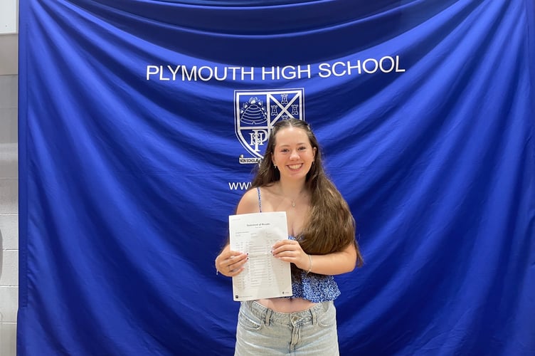 Abbie S  receives her A Level results at PHSG