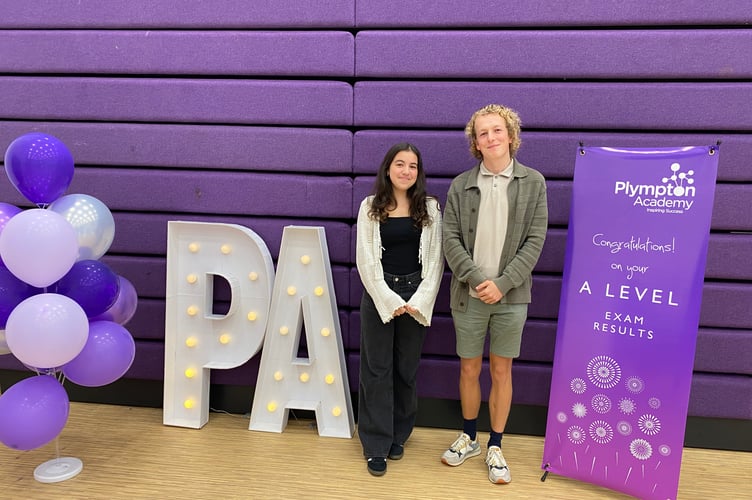 Proud faces as students receive their results at Plympton Academy
