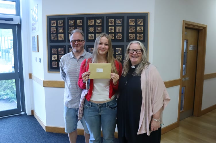 Fran French celebrating with her parents 