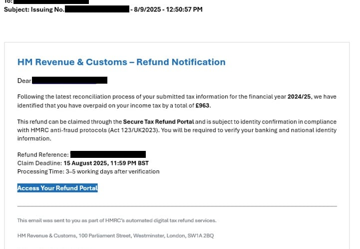 An example of a Scam