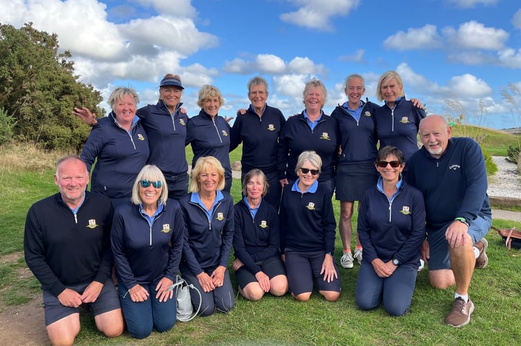 Thurlestone GC's players and caddies of the ladies Presidents team.