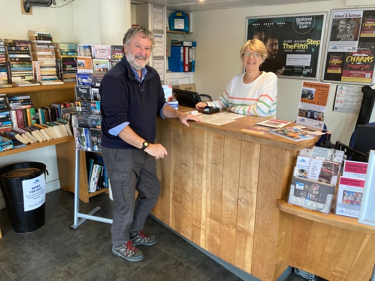 Chair of the Trustees Ian Downing and Volunteer Receptionist Linda Barker