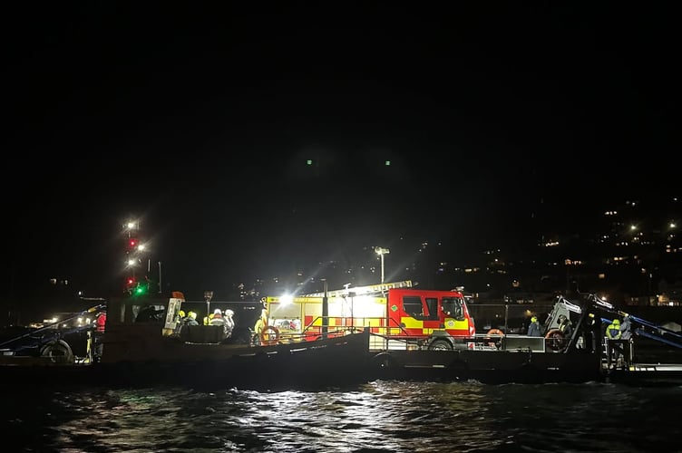The Dartmouth Fire team on board the Lower Ferry