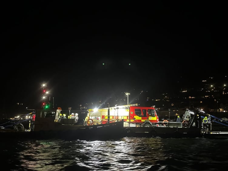 The Dartmouth Fire team on board the Lower Ferry