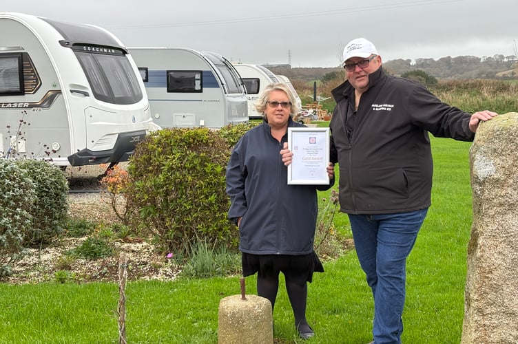 Tracey  Putt and James Parker with their Visit England 5 Star rating