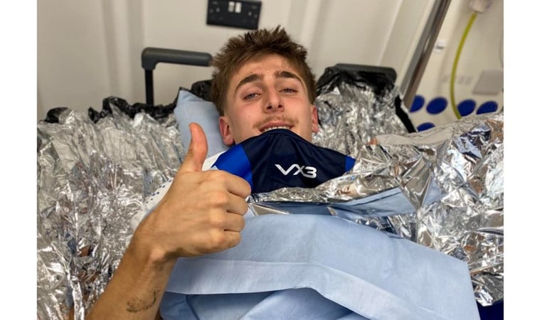 Ilfracombe Town's injured player Riley Malin