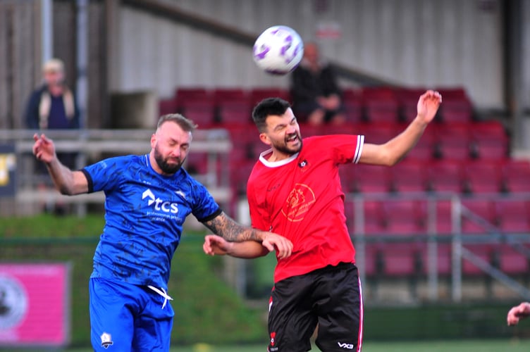 South Devon Football League Premier Division. Match action from Paignton Saints versus East Allington. A 3-0 home win the The Saints