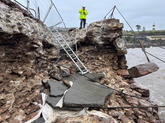 Plymouth's West Hoe Pier collapses after Storm Bram destruction