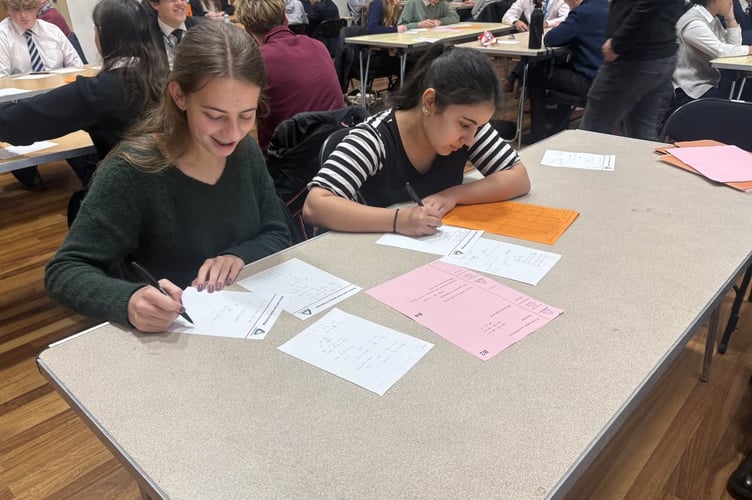 Taking part in the maths challenge