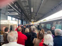 King Charles arrives at Totnes Train Station