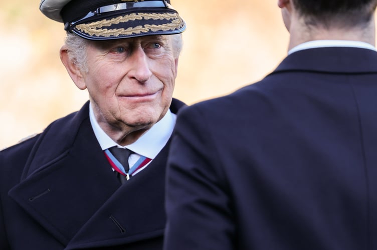 19th Dec 2025 - His Majesty The King inspects ranks in the Royal Guard at Britannia Royal Naval College.

Nearly 55 years after he himself passed out of the same famous institution to begin his naval career, King Charles was Guest of Honour, celebrated the achievements of a new generation of cadets at Britannia Royal Naval College in Dartmouth.

On parade for the historic Lord High Admiralâs Divisions, watched by friends and family, were more than 190 cadets whoâd undergone the 29-week transformation from civilians to junior naval officers, as well as sailors promoted from the ranks, and international cadets who will go on to serve in the navies of the Bahamas, Kuwait, Malta, Oman, Qatar and UAE.

His Majesty was treated to a flypast upon arrival from DA20 Dassault Falcons before consecrating new Colours â a silk White Ensign featuring the Kingâs Cypher â which will be entrusted to the College. 

During Divisions, the King inspected UK and overseas cadets in the Royal Guard, and spoke with musicians from the Royal Marines Band, who performed the Collegeâs new march, Lead With Courage, commissioned to celebrate its 120th birthday this year.

Throughout his visit, The King was accompanied by First Sea Lord General Sir Gwyn Jenkins, who also spoke to the massed ranks:

âYou inherit a proud tradition of operational excellence,â he declared.

âIn an era of global uncertainty, our strength lies in leaders who can fight and win. Be that exceptional leader - decisive, resilient, and unwavering in service.â