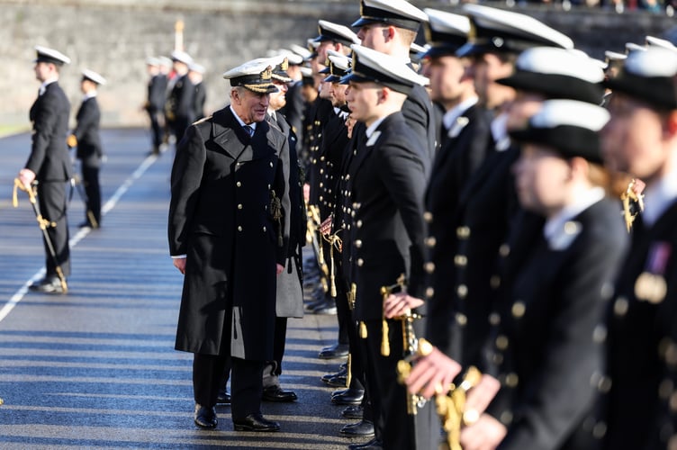 19th Dec 2025 - His Majesty The King inspects ranks in the Royal Guard at Britannia Royal Naval College.


