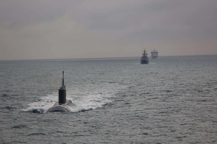 The Royal Navy tracks the Russian sub