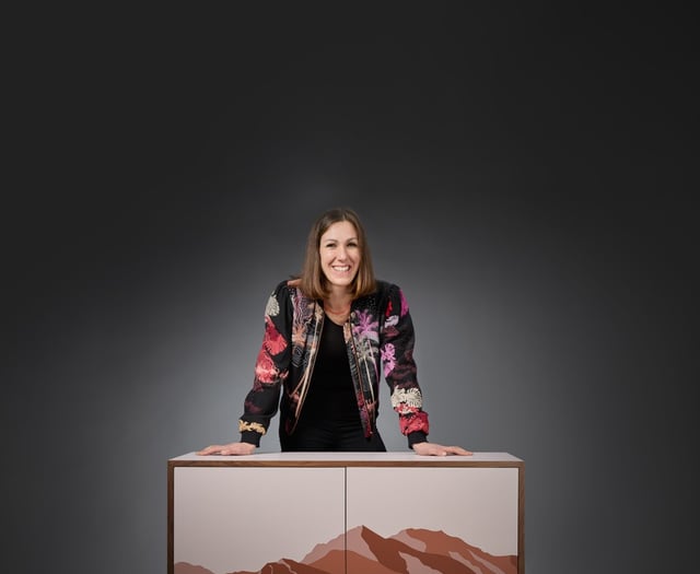 Bold marquetry designs by Lucy Turner at HeArTs Exhibition