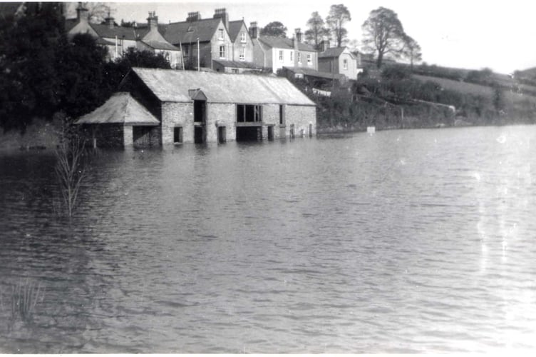 1924 floods at “the marsh”, now recreation ground,  Kingsbridge.