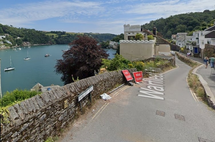 Warfleet Road in Dartmouth, which has been closed since February 2024 due to a wall collapse.