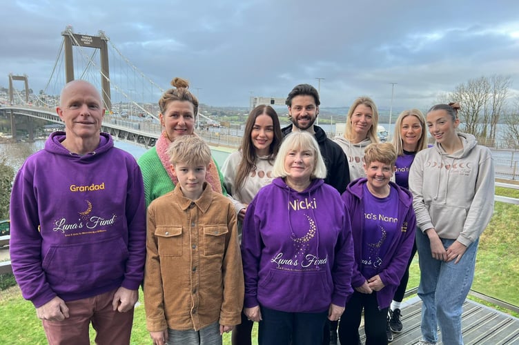 The small group of Luna's Fund supporters walked across the Tamar Bridge to launch their 'Steps to the Moon' challenge.