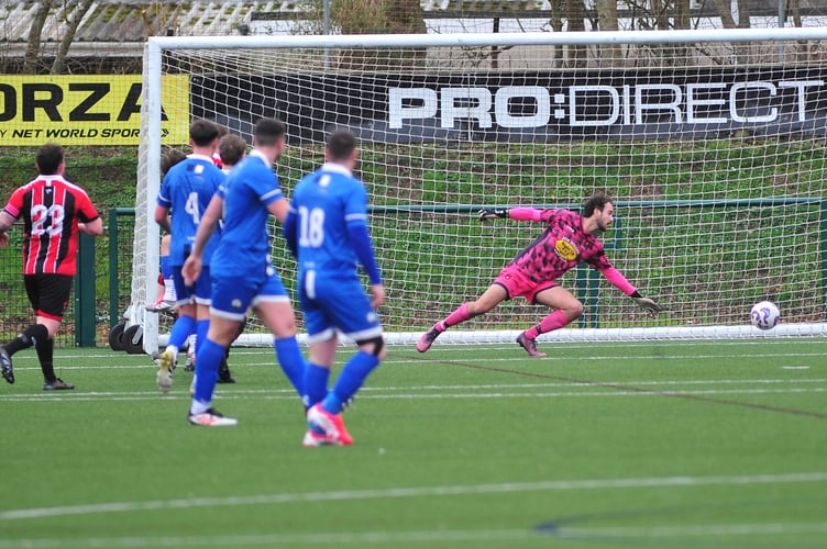 South Devon Football League Division 2. Match action from Paignton Saints 2nds versus East Allington United 2nds. A 4-1 win for Saints over their visitors from the South Hams