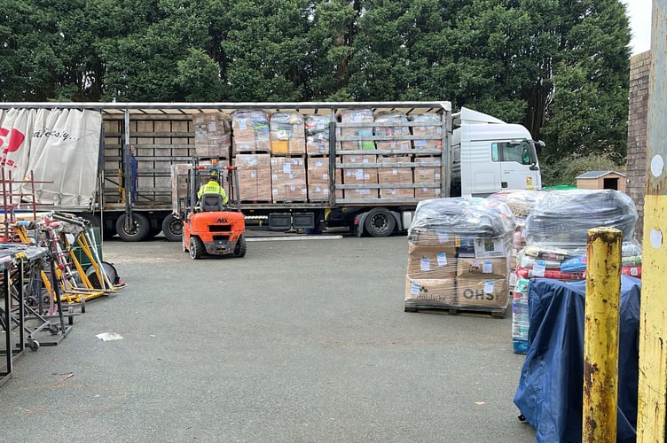 Loading up the truck bound for Ukraine