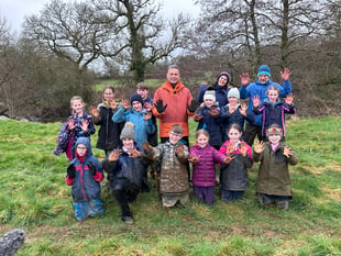 East Allington pupils plant trees with Chris Packham 