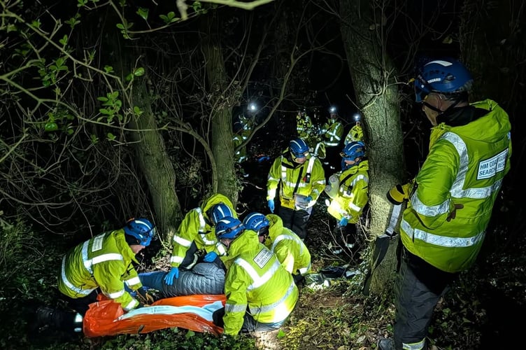 The search and rescue exercise at Strete Gate car park