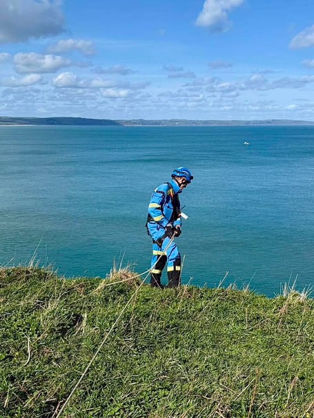 Kingsbridge Coastguard Rescue Team check the cliff