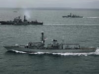 Royal Navy ships shadow Russian vessels in the Channel