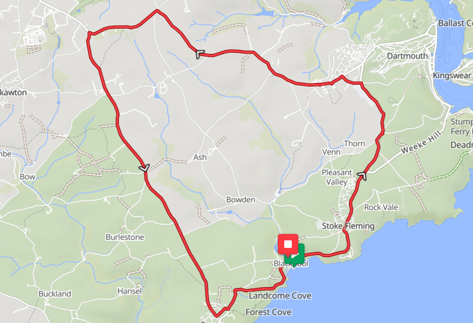 Dartmouth Triathlon cycling route returns