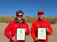 RNLI lifeguards Noah Hindley and Matt Pyman honoured for bravery