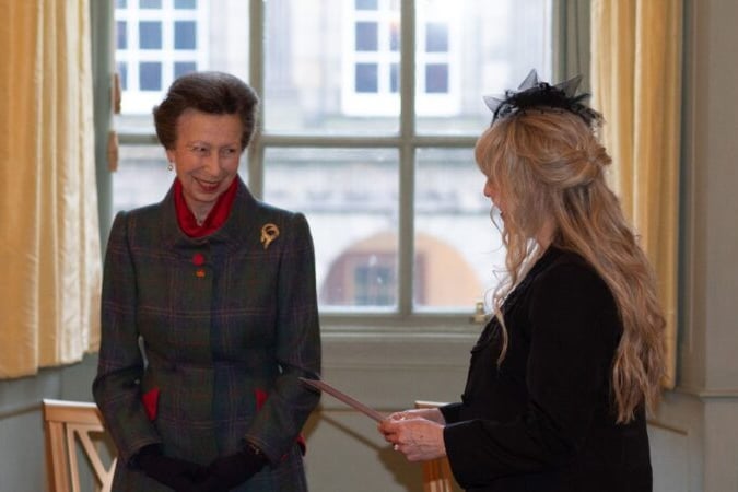 HRH The Princess Royal (Princess Anne), with Sally Facey, Devon County Council Youth Justice Service Officer. Picture: DCC