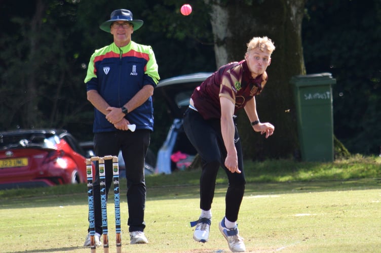 Stock shot of Stoke Gabriel's Isaac Withington, who picked up two wickets worth a bowling bonus point before rain halted play against Braunton.j