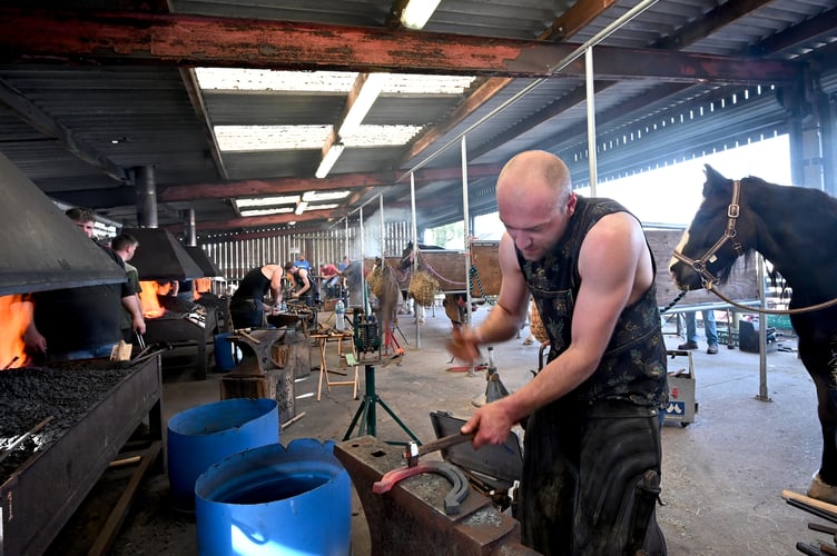 Things were hotting up in the blacksmithing competitions at the show - with temperatures soaring inside and out of the forge