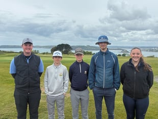 Junior and senior golfers in match action for Thurlestone