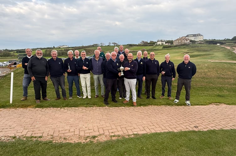 The players in the Thurlestone men’s match against the Royal Navy