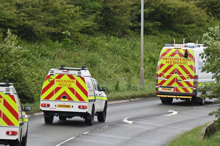 Search and rescue teams at the scene.