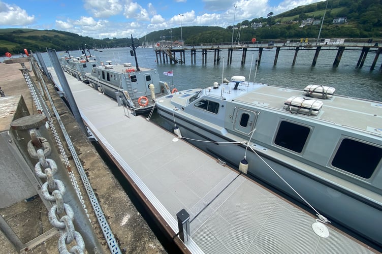 A new pontoon has been unveiled at Sandquay by the Britannia Royal Naval College and Dart Harbour.