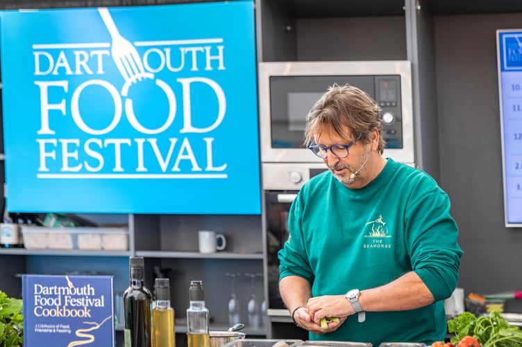 Mitch Tonks demonstration at Dartmouth Food Festival.